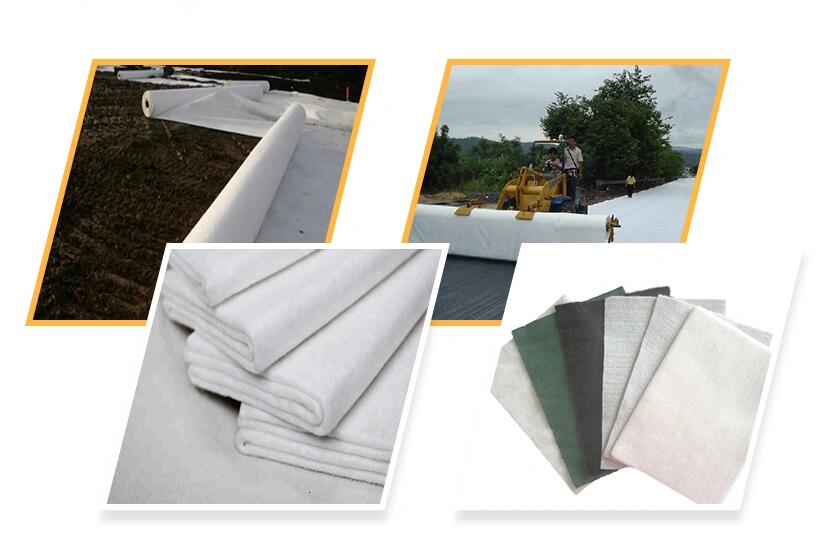 PET short fiber needle punched nonwoven geotextile